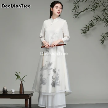 2021 qipao dolgo cheongsams tradicionalno kitajsko obleko cvetje vintage obleko orientalski oblačilih, tiskanje kitajski obleko cheongsam qipao