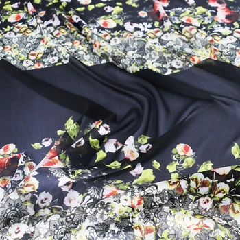 100cm*138 cm rose tkanine za šal obleko čista svila šifon george prosojna črna