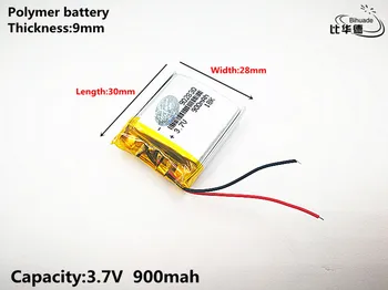 10pcs Litrski energijo baterije Dobro Qulity 3,7 V,900mAH,902830 Polimer litij-ionska / Litij-ionska baterija za IGRAČE,MOČ BANKE,GPS,mp3,mp4