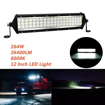 12 LED Bar 264W 26400LM LED Luči Bar Avto, Traktor Tovornjak Smerniki delovna Svetloba Bar Za Auto Čolni SUV ATV Svetlobe