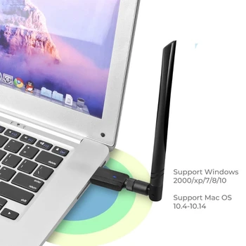 1200Mbps Brezžični USB Wifi Adapter 600Mbps USB in LAN Ethernet Dual Band 2,4 G 5.8 G USB mrežno Kartico Wifi Dongle