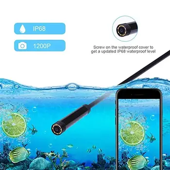 1200P Brezžični WIFI Endoskop Kamero USB Borescope Za Iphone, Android, IOS Endoskop Mini Vodoodporni Fotoaparat 8 MM 2M 5M 10 M Trdi