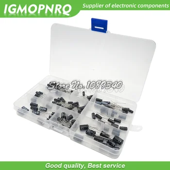 120PCS/veliko 12values 1uF-470uF Aluminija Elektrolitski Kondenzator Izbor Kit 16V-50V elektrolitski kondenzatorji izbor box set