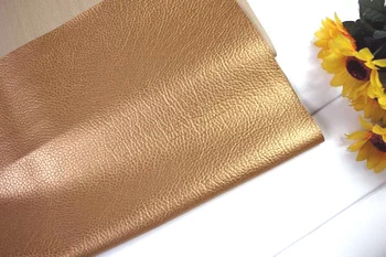 138*100cm 0.7 mm debeline zlato Velike litchi vzorec Umetno Usnje, Tkanine za Šivanje, PU umetnega usnja za DIY vrečko materiala