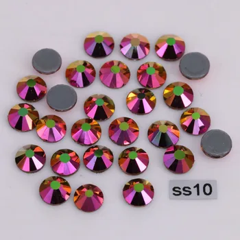 1440pcs/Veliko, Visoko Kakovost ss10 (2.7-2.9 mm) Rainbow-Rose-Zlato sprotni Popravek Okrasnih / Železa Na Ravno Nazaj Kristali