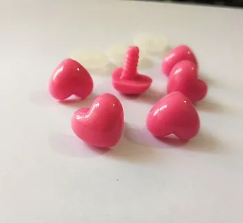 16x18mm novo roza srce oblika igrača nos varnost igrač nos s težko podložka za diy plišastih lutka ugotovitve--50pcs/veliko