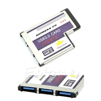 1Pc 54 mm Express Card 3 Port, Expresscard USB 3.0 Adapter za Prenosnik FL1100 Čip