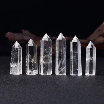 1PC Naravne Crystal Preglednost Quartz Točke Zdravilni Kamen Šesterokotne Prizme 50-80 mm Obelisk Palico Reiki Energije Kamen Doma Dekor