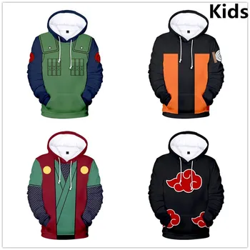 2 do 14 let otroci hoodie Anime Naruto 3d tiskanih hoodies majica fantje dekleta Uchiha Itachi Kakashi Jakno otrok oblačila