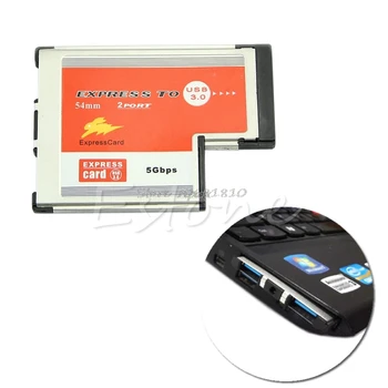 2 Dual Port USB 3.0 HUB Express Kartico ExpressCard 54 mm Skrite Adapter Za Prenosnik Whosale&Dropship