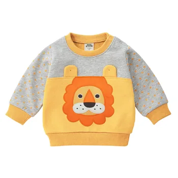 2019 Pozimi, Jeseni Baby Boy oblačila Dolgo sleeved Živali Risanka lion Majica Šport Novorojenčka Sweatsuit Za Otroke Plašč