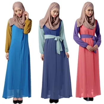 2019 Šifon Turški Abaya Tam Kaftan Muslimansko Obleko Djellaba Islamske Večer Oblačila Robe Za Ženske Pasu Pasu