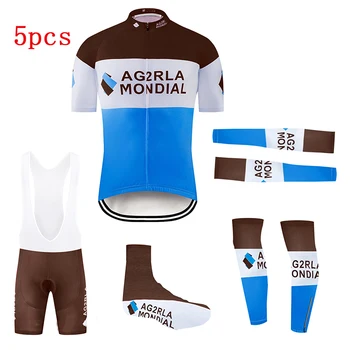 2020 AG2R Kolesarski Komplet Poletnih Pro Bicycle Team Kolesarski Dres MTB Kolo Oblačila Maillot Rokavi Grelniki 5Pcs bo Ustrezala Ropa Ciclismo