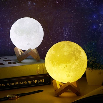 2020 Dropshipping Akumulatorska 3D Luna Lučka 2 Sprememba Barve Dotik Stikala Spalnica Naslonjač Noč Svetlobe Doma Dekor Božično Darilo