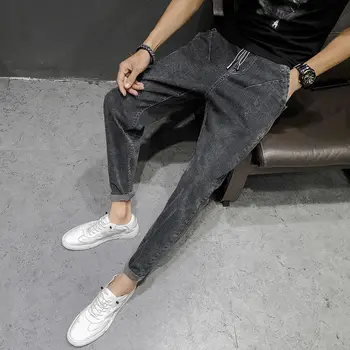 2020 Jeseni in pozimi prišlekov jeans moške debele trend korejski vitek noge hlače chaopai Brezplačna dostava denim črna