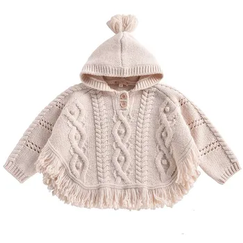 2020 L&M Otroci Suknjič Nove Zimske Fantje Dekleta Plesti Srčkan Moda Lepota Tassel Hooded Suknjič Baby Otrok Bombaž Outwear Oblačila