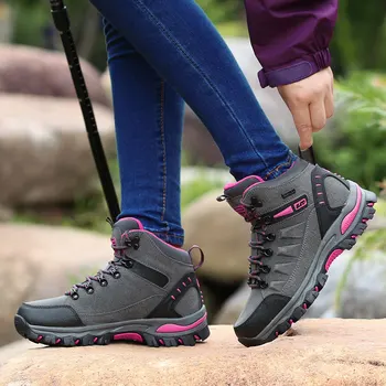 2020 Moški Ženske Pohodniške Čevlje Jesen Pravega Usnja Visoke Kakovosti Gleženj Škornji Na Prostem Obutev Za Gorsko Športno Plezanje Boot