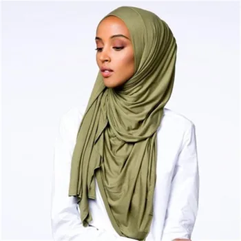 2020 muslimanskih stretch jersey šal hidžab islamske bombaž headscarf foulard femme arabski ovijte glavo, rute malezija hidžab šal