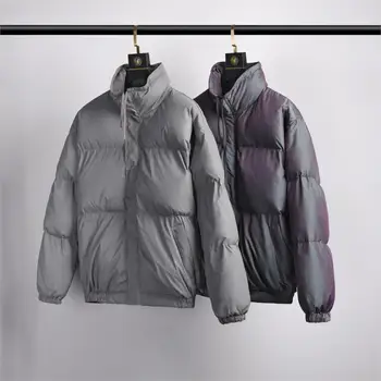 2020 NOVE Zimske Essentials moška jakna sivo Odsevni Jopič Dvojno Plast Vrh Ulične Oblazinjena plašč