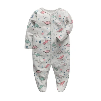 2020 Novo Dojenčki Romper Newborn Baby Fantje Dekleta Pragovi Pižamo 3M -12 M Mesecih Jumpsuit za Malčke Dolg Rokav Obleke