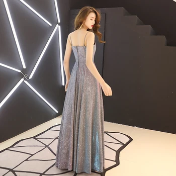 2020 Suosikki Žensk Gradient Večerne Obleke Bleščica V Vratu Kontrast Barve Stranka Obleke formalno prom obleke obleke