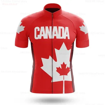 2021 Kanada Kratek Sleeve Kolesarjenje Jersey Maple Leaf Kolesarski Dres Ropa Ciclismo Mens Poleti Izposoja Maillot Motokros Jersey