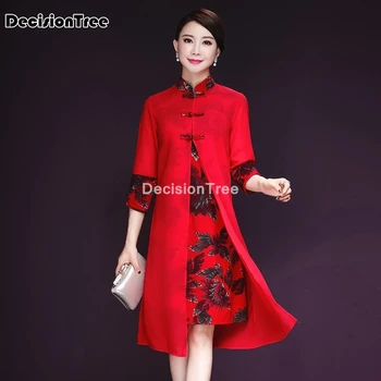 2021 kitajski obleko svileno obleko ženske rastlinskih vrst tiskanja tradicionalno kitajsko obleko cheongsam qipao kitajski orientalski šifon obleke