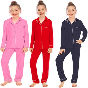 2021 Pomlad Jesen Otroci Pižame Fant Dekle Modal Sleepwear Otrok Salon Nastavite Malčka Najstnikov Oblačila Sklop