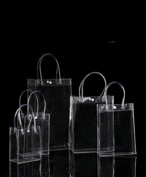 20pcs Jasen prikaz torbe majhne, Pregleden darilo plastično vrečko Mini PVC vrečke ročaj kozmetični vrečko pack