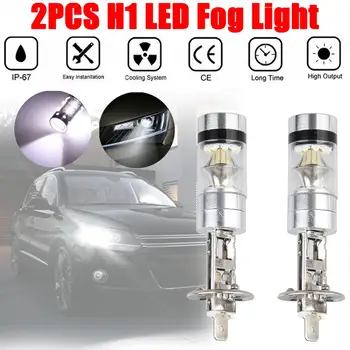 2pcs H1 LED Žarnice Super Svetlo Visoko Moč 20-SMD 100W Auto LED Avto Luči za Meglo DRL svetlobni pramen Bele