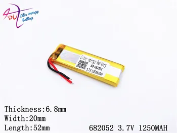 3,7 V 1250mAH 682052 702050 polimer litij-ionska / Litij-ionska baterija za GPS,mp3,mp4,mp5,dvd,bluetooth,model igrača za mobilne naprave bluetooth