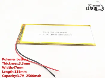 3.7 V,2500mAH 3347135 (polimer litij-ionske baterije) Li-ion baterija za tablični računalnik 7 palčni 8 inch IGRAČA,MOČ BANKE,GPS,mp3,mp4