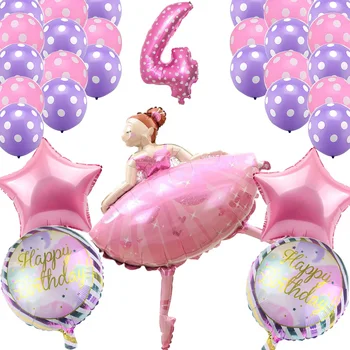 30pcs Ples Dekle Baloni Poroko Balerina Girl Balon Otrok Srečen Rojstni dan Ballon Dekoracijo Baby Tuš Globos