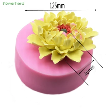 3D Peony Plesni Veliko Torto Silikonsko Plesni Poročni Cvet Sladkor Želatina Sveče, Mila Plesni Torta Dekoraterstvo Orodja za Ročno Obrt Orodja