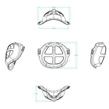 3D Usta Masko za Podporo Dihanja Pomoč Pomoč Masko Notranje Blazine Nosilec za Hrano Silikona Maska Imetnik Dihanje Ventil