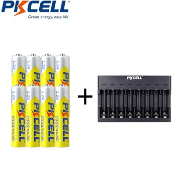 4/8Pcs NIMH 1,2 V PKCELL AA 2200mah Baterija za ponovno Polnjenje in AAA 1000mah Baterija za ponovno Polnjenje Z 1-8Slots NIMH/NICD Polnilnik