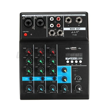 4 Kanali, Mini USB, Audio Mixer Ojačevalnik Konzole Bluetooth Snemanje Fantom Z Zvočno Kartico Za Dom Karaoke Fazi Karaoke KTV