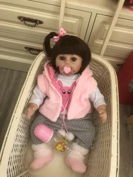 48 CM bebe lutka prerojeni baby doll Ročno izdelan iz Silikona, čudovit prerojeni malčka Bonecas dekle, fant, menina de silikonski lutka surprice