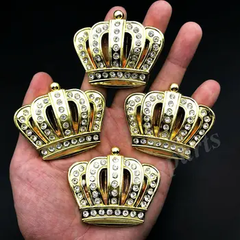4x Kovinskih Kristalov Krono Nosorogovo Luksuzni Avto, Emblem Značko Motocikel Nalepka