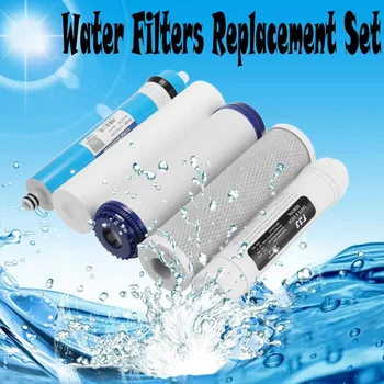 5 Obratno Osmozo RO Vodni Filtri Zamenjava Nastavite z Vodo Filter Vložek 75 GPD Membrane Vodo v gospodinjstvih Čistilec