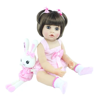 55 CM za Celotno Telo, Silikonski Prerojeni Baby Doll Igrača Za Dekle Lepa Princesa Obleko Gor Spanjem Play House Boneca Otroci Darilo za Rojstni dan