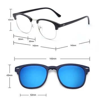 5PCS Magnetni Polarizirana Posnetek Na sončna Očala, Ženske, Moške, Plastični Okvir za Nočno Vožnjo sončna Očala UV400