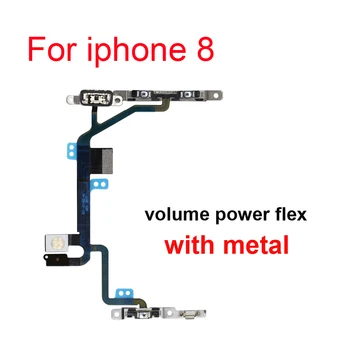 5pcs/veliko Moč Flex s Kovinsko Držalo Za iPhone X 5 5 6 6s 7 8 Plus Izklop Stikalo za Vklop Gumbom za Glasnost Flex Kabel
