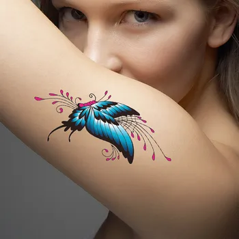 6PCS Žensk 3D Začasni Tattoo Nalepke Nepremočljiva Body Art Nalepke Nalepke Ponaredek tattoo Umetnosti Taty Metulj Tattoo Nalepke T1586