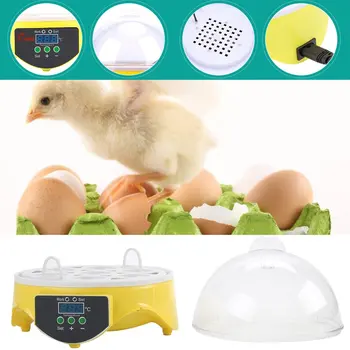 7 Jajc Zmogljivosti Kokošja Jajca Ptic Inkubator Jajce Rack Pladenj Samodejno Inteligentni Nadzor Prepelice Papiga Inkubacije Orodje EU Plug