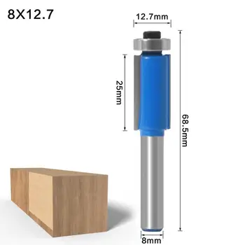 8 mm Kolenom Flush Trim Usmerjevalnik Bit z Ležaja za Les Predlogo Vzorec Bitno Volframov Karbid Rezkanje Rezalnik
