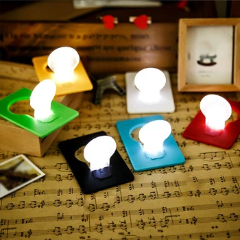 8pcs Namizne Svetilke Prenosne Darila Zložljive LED Nočna Lučka Kreditne Kartice Žep Srčkan Žarnice Mini Denarnice Otrok Doma Dekor Ultrathin