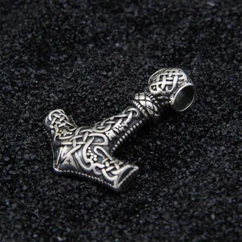 925 Sterling Srebro Viking volk thor je kladivo, ogrlico, obesek, s pravo usnje in kobilice verigi, kot darilo