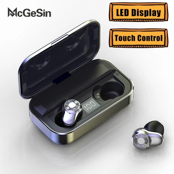A6 TWS Slušalke Bluetooth Brezžične Slušalke Touch Kontrole Čepkov Glasbo, Slušalke Z LED Power Prikaz 1200mAh Polnjenje Box