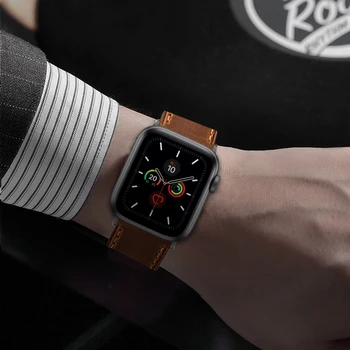 AKGLEADER Najnovejši Pravega Usnja Watch Band Za Apple ura 5 4 3 2 1 Watch Trak Watchbands